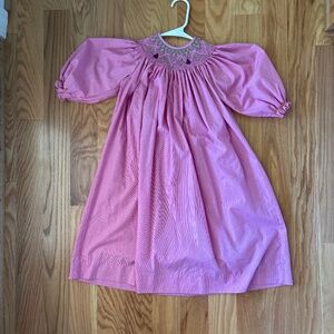 Girls lady bug smocked dress